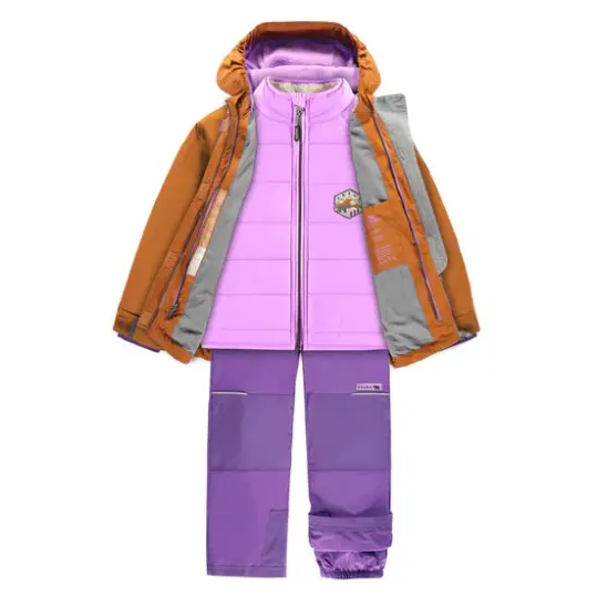 Snowsuit 3 In 1 Copper-Brown and Purple, Child