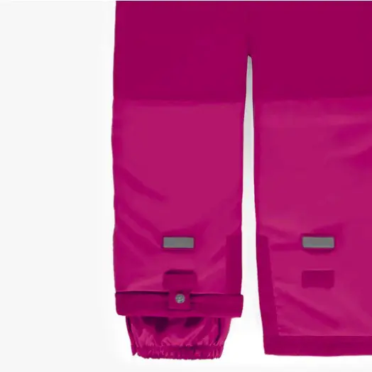 Two-Piece Fuchsia Pink And Lilac Snowsuit With A Print And Faux Fur Hood, Child
