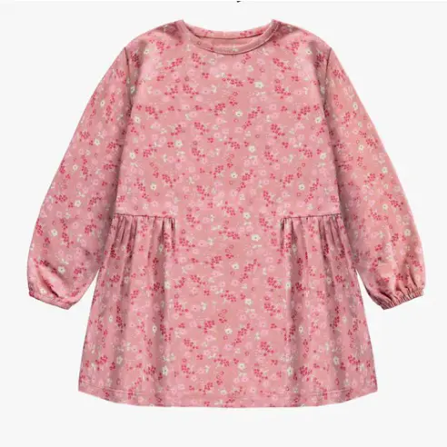 Pink Flowery Dress Of Flared Fit And ...