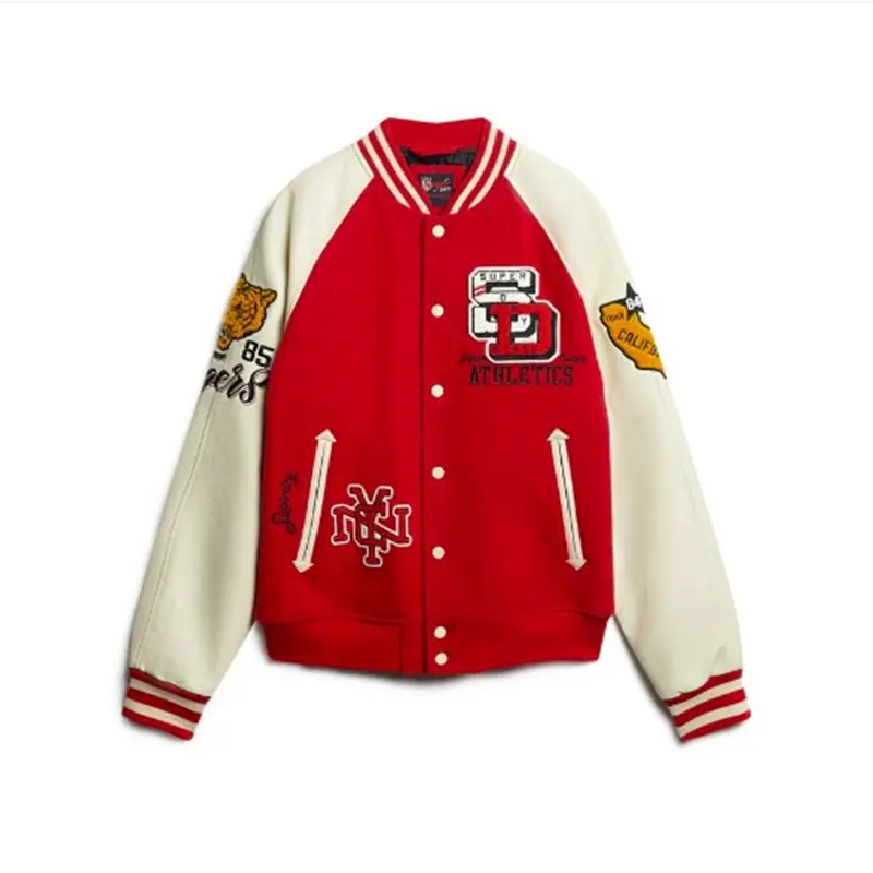 College Varsity Patched Bomber Jacket