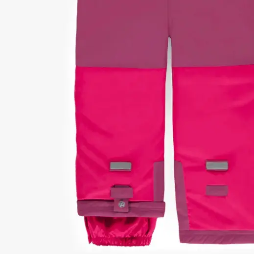 Two-Piece Green and Fushia Pink Snowsuit With Fur Hood, Child