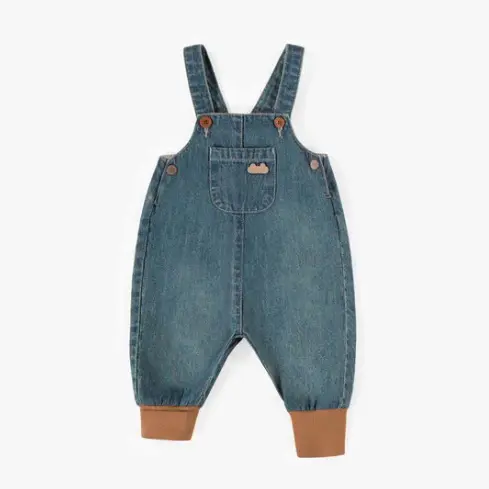 Evolutive Overall in Stretch Denim, Newborn