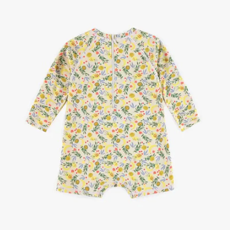Multicolor One-Piece Swimsuit With Long Sleeves, Baby