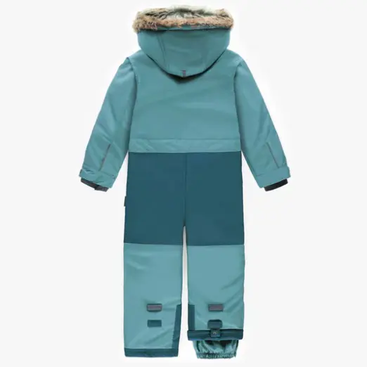 Arctic Blue One-Piece Snowsuit With Faux Fur Hood, Child