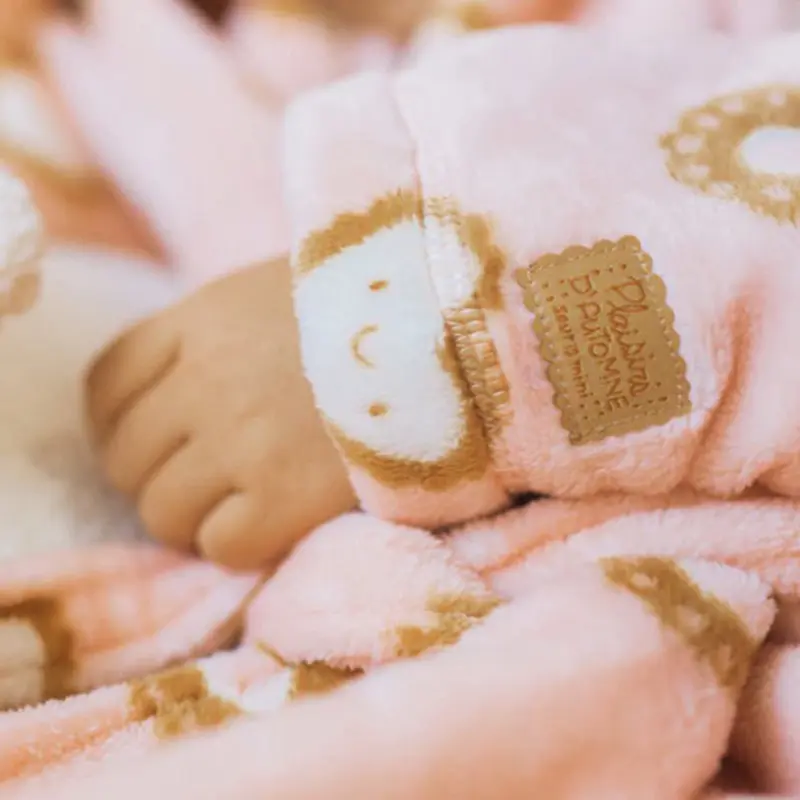 Pink Dressing Gown With A Print Of Cookies In Soft Fleece, Child