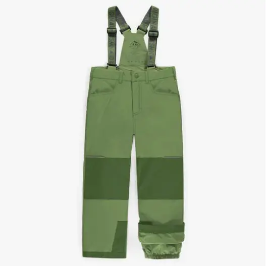 Blue And Green Two-Piece Snowsuit With Fur Hood, Child