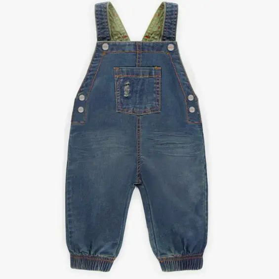 Overalls With Straps In Light Denim, Baby