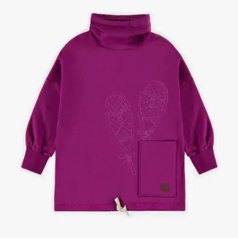 Purple Dress With Long Sleeves In Cotton, Child