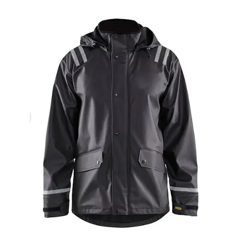 ZQ250104 / Hooded rain jacket with reflective details